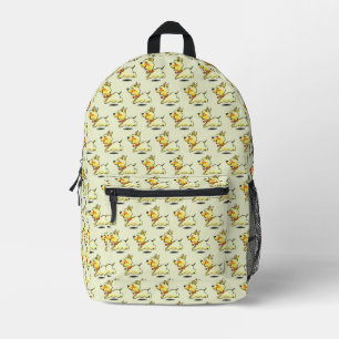 Cute Running Dog Illustration for Dog Lovers Printed Backpack