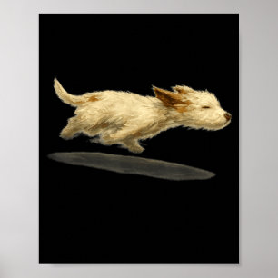Cute running dog poster
