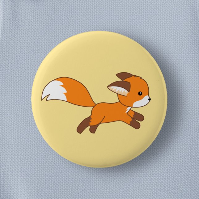 Cute Running Fox 2 Inch Round Button (Creator Uploaded)