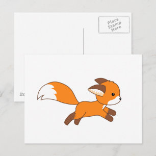 Cute Running Fox Postcard