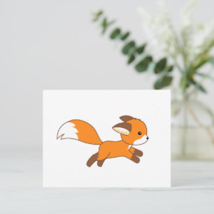 Cute Running Fox Postcard