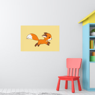 Cute Running Fox Poster