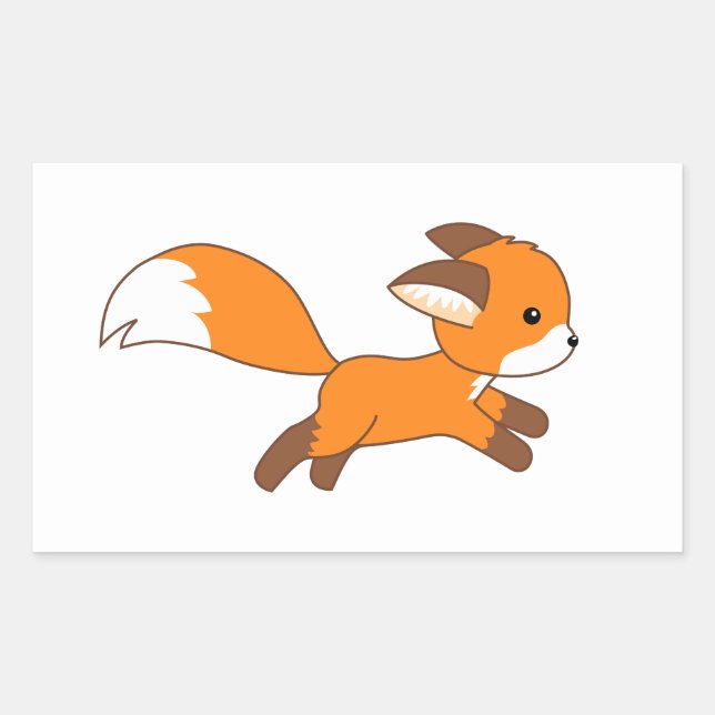Cute Running Fox Sticker (Front)