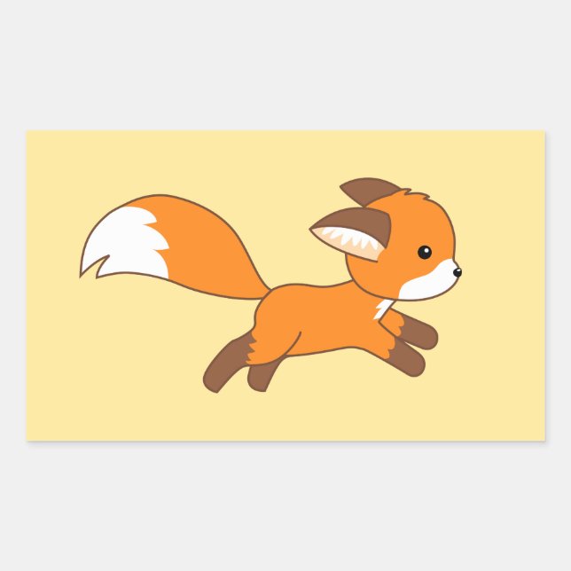 Cute Running Fox Sticker (Front)