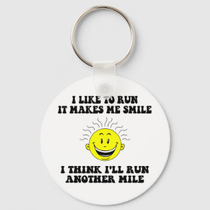 Cute running saying keychain