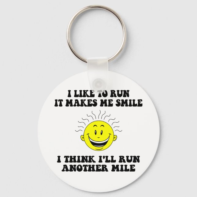 Cute running saying keychain (Front)