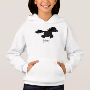 Cute running Shetland pony cartoon illustration
