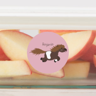 Cute running Shetland pony cartoon illustration