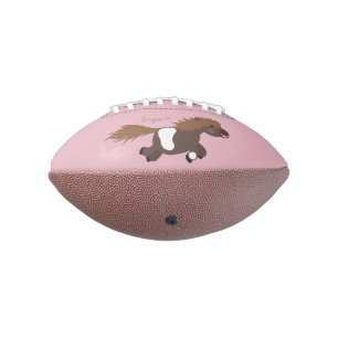 Cute running Shetland pony cartoon illustration Football