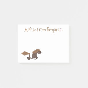 Cute running Shetland pony cartoon illustration Post-it Notes