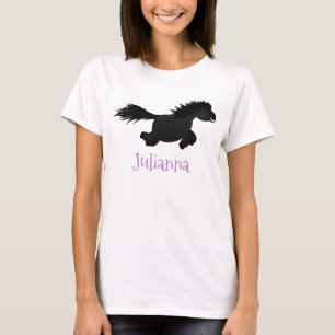 Cute running Shetland pony cartoon illustration T-Shirt