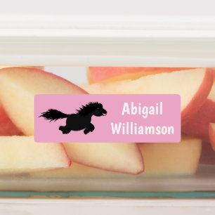 Cute running Shetland pony cartoon personalized 