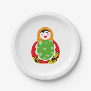 cute Russian nesting doll Paper Plate