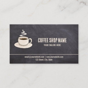 Cute Rustic Cafe Coffee Shop Rewards Loyalty Card