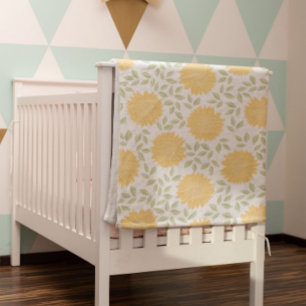 Cute Rustic Country Sunflower Pattern Fleece Blanket