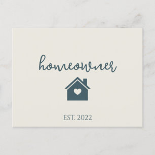 Cute Rustic Cream Navy Homeowner Real Estate  Postcard