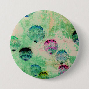 Cute, rustic, digital art round brush strokes 3 inch round button