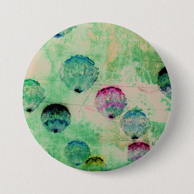 Cute, rustic, digital art round brush strokes 3 inch round button (Front)