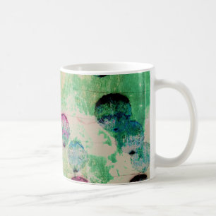 Cute, rustic, digital art round brush strokes coffee mug