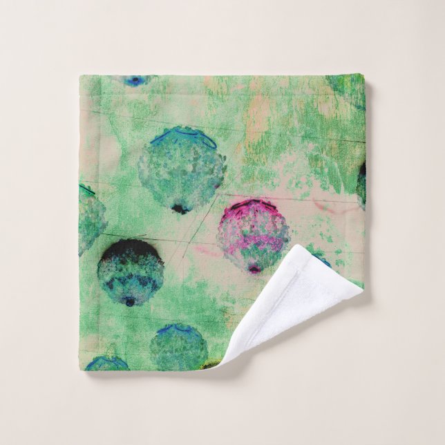 Cute, rustic, digital art round brush strokes wash cloth (Wash Cloth)
