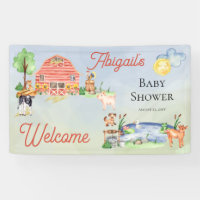 Cute Rustic Farm Animals Barnyard Baby Shower