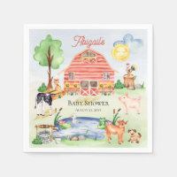 Cute Rustic Farm Animals Barnyard Baby Shower