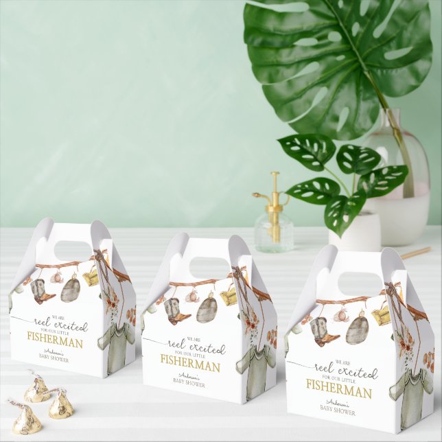 Cute Rustic Fishing Baby Shower Favor Box (Multiple)