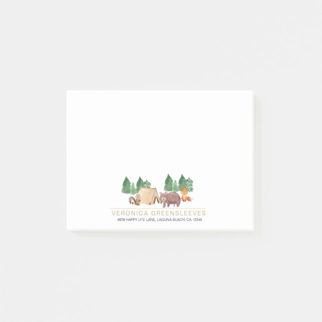 Cute Rustic Forest Woodland Animal   Post-it Notes (Front)