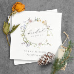 Cute Rustic Meadow Floral Wreath Bridal Shower Napkin<br><div class="desc">If you need any further customisation please feel free to message me on yellowfebstudio@gmail.com.</div>