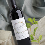 Cute Rustic Meadow Floral Wreath Bridal Shower Wine Label<br><div class="desc">If you need any further customisation please feel free to message me on yellowfebstudio@gmail.com.</div>