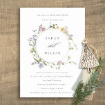 Cute Rustic Meadow Floral Wreath Engagement Invite<br><div class="desc">If you need any further customisation please feel free to message me on yellowfebstudio@gmail.com.</div>