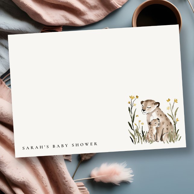 Cute Rustic Mum and Baby Tiger Foliage Baby Shower Card (Creator Uploaded)
