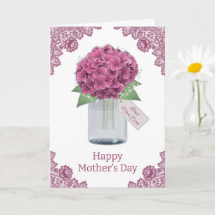 Cute Rustic Pink Floral Mother's Day Card