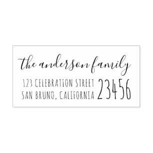 Cute Rustic Script Typography   Return Address Rubber Stamp
