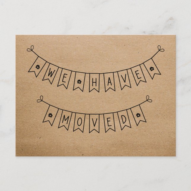 Cute Rustic We Have Moved Heart New Home  Postcard (Front)