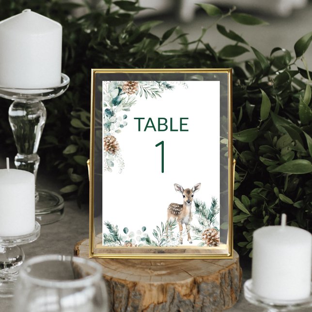Cute Rustic Woodland Deer Baby Shower Table Number (This cute baby shower number is perfect for a rustic, woodland animal theme)