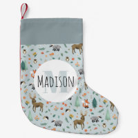 Cute Rustic Woodland Forest Animals Kids Monogram