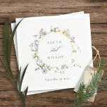 Cute Rustic Yellow Meadow Floral Wreath Wedding Napkin<br><div class="desc">If you need any further customisation please feel free to message me on yellowfebstudio@gmail.com.</div>
