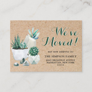 Cute rustique Aquarelle Cactus Moving Faire-part