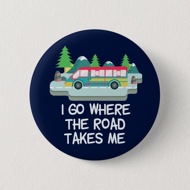 Cute RV Camper Vacation World Traveler 2 Inch Round Button (Front)