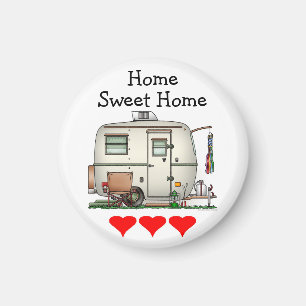 Cute RV Vintage Glass Egg Camper Travel Trailer Magnet