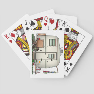 Cute RV Vintage Glass Egg Camper Travel Trailer Playing Cards