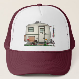 Cute RV Vintage Glass Egg Camper Travel Trailer Trucker Hat
