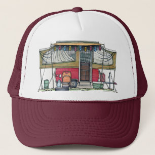 Cute RV Vintage Popup Camper Travel Trailer Trucker Hat
