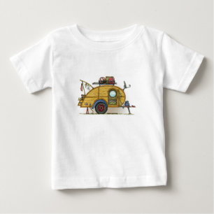 Cute RV Vintage Teardrop Camper Travel Trailer Baby T-Shirt