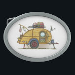 Cute RV Vintage Teardrop  Camper Travel Trailer Belt Buckle<br><div class="desc">Memories of camping last a lifetime! And so do those memories of your teardrop camper. These whimsical teardrop camper neckties are as cute as they can be:) This teardrop vintage camping trailer was designed by artist Richard Neuman. His uniquely styled vintage trailers artwork is collected worldwide. You will find these...</div>