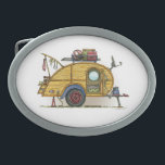 Cute RV Vintage Teardrop  Camper Travel Trailer Belt Buckle<br><div class="desc">Memories of camping last a lifetime! And so do those memories of your teardrop camper. These whimsical teardrop camper neckties are as cute as they can be:) This teardrop vintage camping trailer was designed by artist Richard Neuman. His uniquely styled vintage trailers artwork is collected worldwide. You will find these...</div>