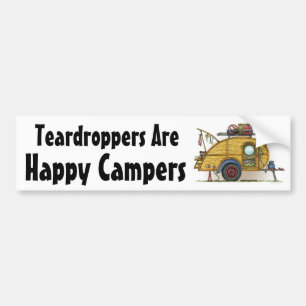 Cute RV Vintage Teardrop  Camper Travel Trailer Bumper Sticker