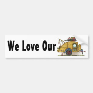 Cute RV Vintage Teardrop  Camper Travel Trailer Bumper Sticker