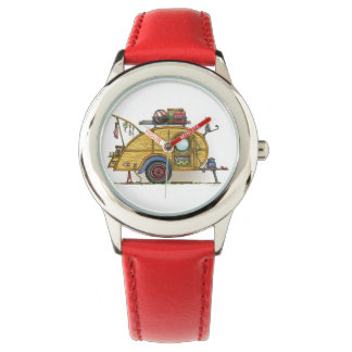 Cute RV Vintage Teardrop  Camper Travel Trailer Watch